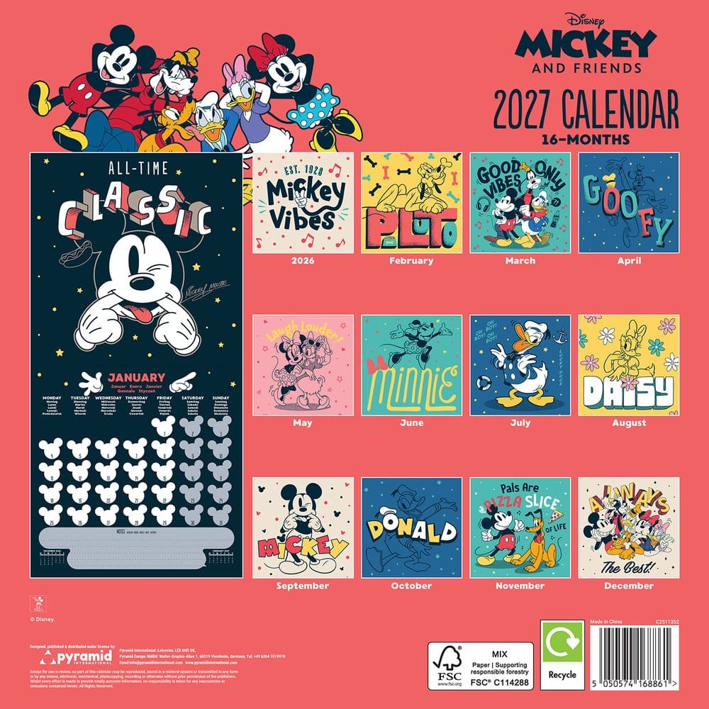 Mickey & Friends Kalender 2027 30 x 30 cm Image 2