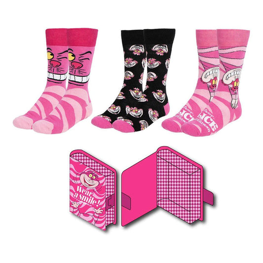 Disney Socken 3er-Pack Alice im Wunderland Grinsekatze 36-43 Image