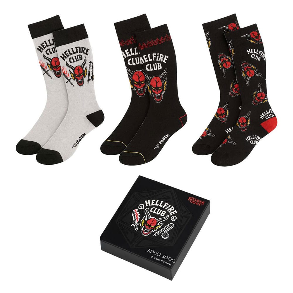 Stranger Things Socken 3er-Pack 38-45 Hellfire Club Image 1
