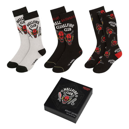 Stranger Things Socken 3er-Pack 38-45 Hellfire Club Image 1