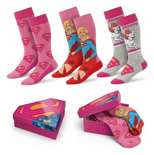 DC Comics Socken Superman Supergirl 3er-Pack 36-43 Image