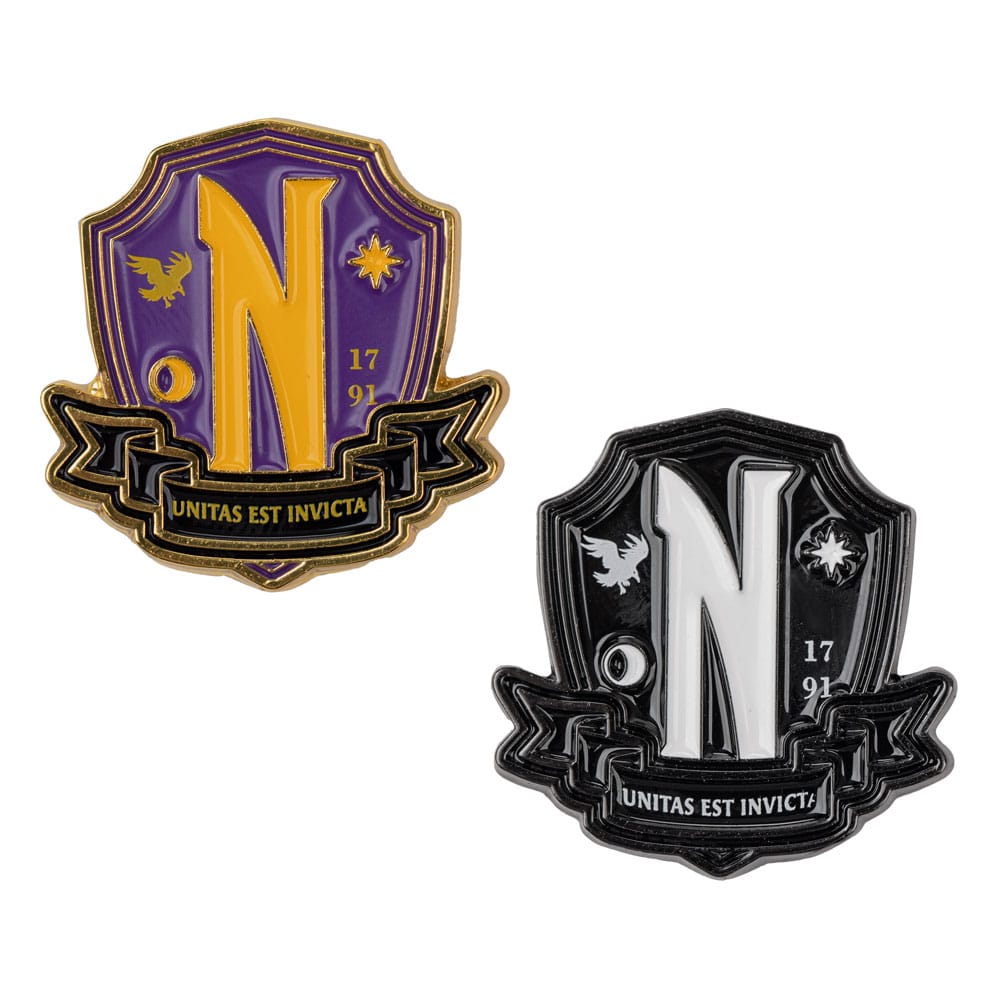 Wednesday Ansteck-Pins 2er-Pack Nevermore Academy Image 1