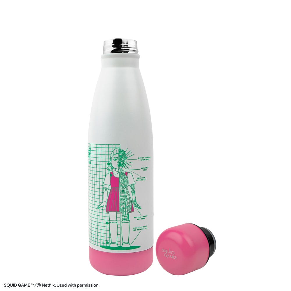 Squid Game Thermosflasche Young-hee Blue & White Print Image 4