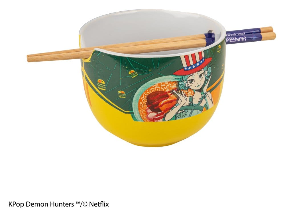 KPop Demon Hunters Ramen-Schüssel mit Stäbchen Zoey Hamburger Image 1