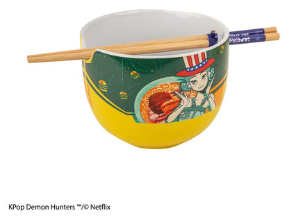 KPop Demon Hunters Ramen-Schüssel mit Stäbchen Zoey Hamburger Image 1