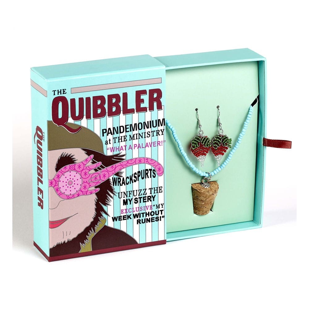 Harry Potter: Quibbler Luna-Perlenkette mit Korkanhänger und Rettich-Ohrringe Geschenkset Image 1