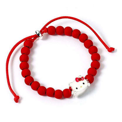 Hello Kitty Armband rote Perlen mit Hello Kitty Anhänger 21 cm Image 1
