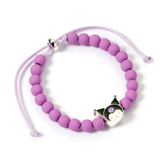 Hello Kitty Armband lila Perlen mit Kuromi Anhänger 21 cm Image 1