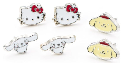 Sanrio Ohrstecker-Set Hello Kitty, Cinnamon Roll und Pompompurin Image 2
