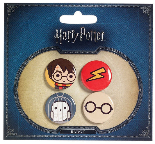 Harry Potter Cutie Ansteck-Buttons 4er-Pack Harry Potter & Hedwig Image