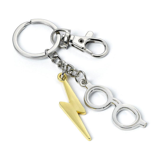 Harry Potter Schlüsselanhänger Blitz & Brille (versilbert) Image 1