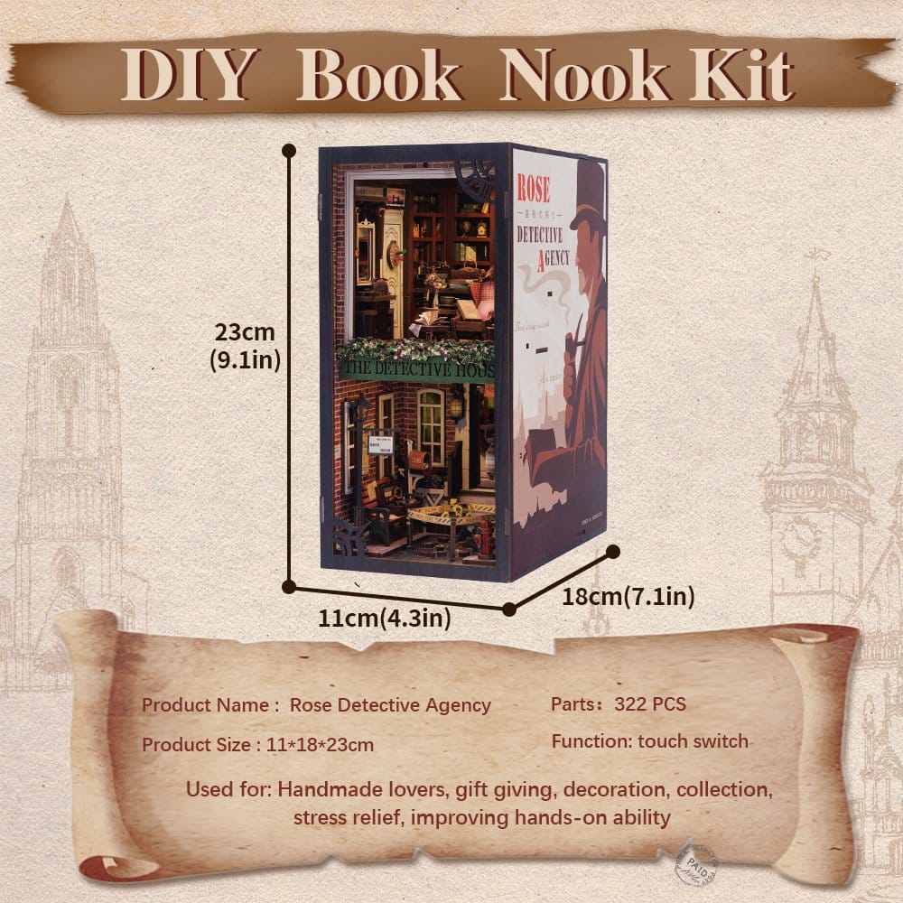 Book Nook Rose Detective Agency 23 x 11 cm Image 18