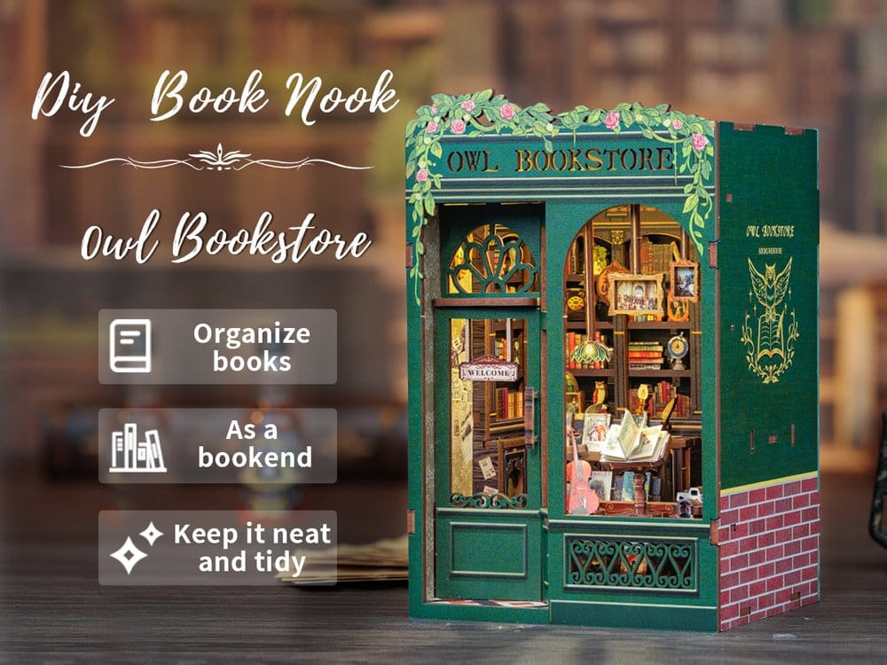 Book Nook Owl Bookstore 17 x 12 cm Image 11