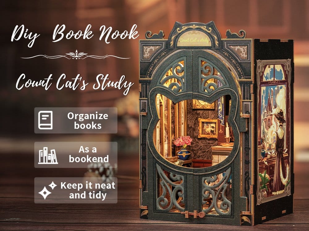 Book Nook Count Cat´s Study 17 x 12 cm Image 11