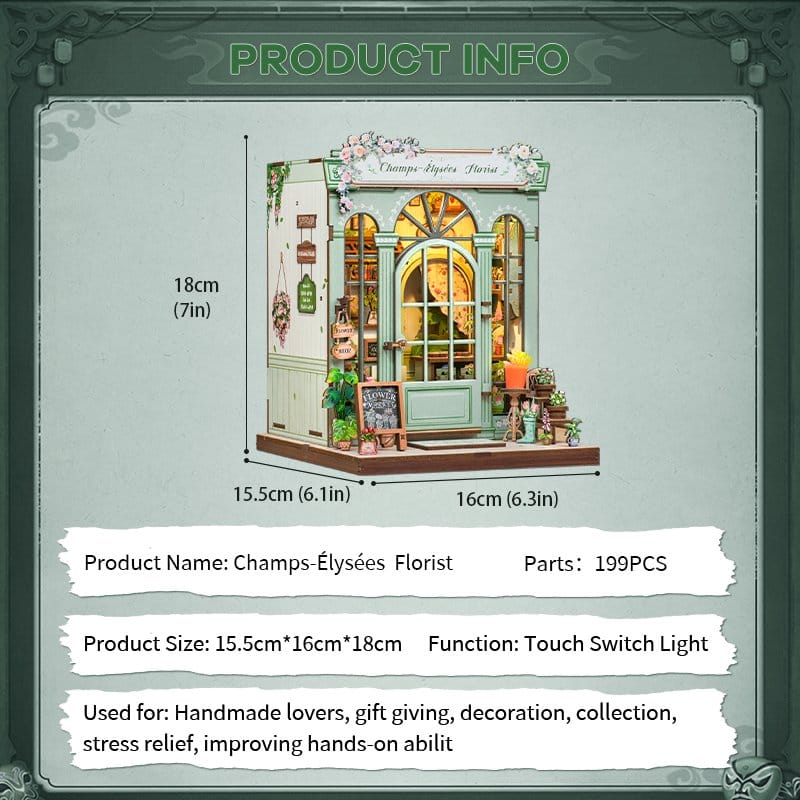 Miniature House Model Kit Champs-Élysées Florist 18 x 16 cm Image 8