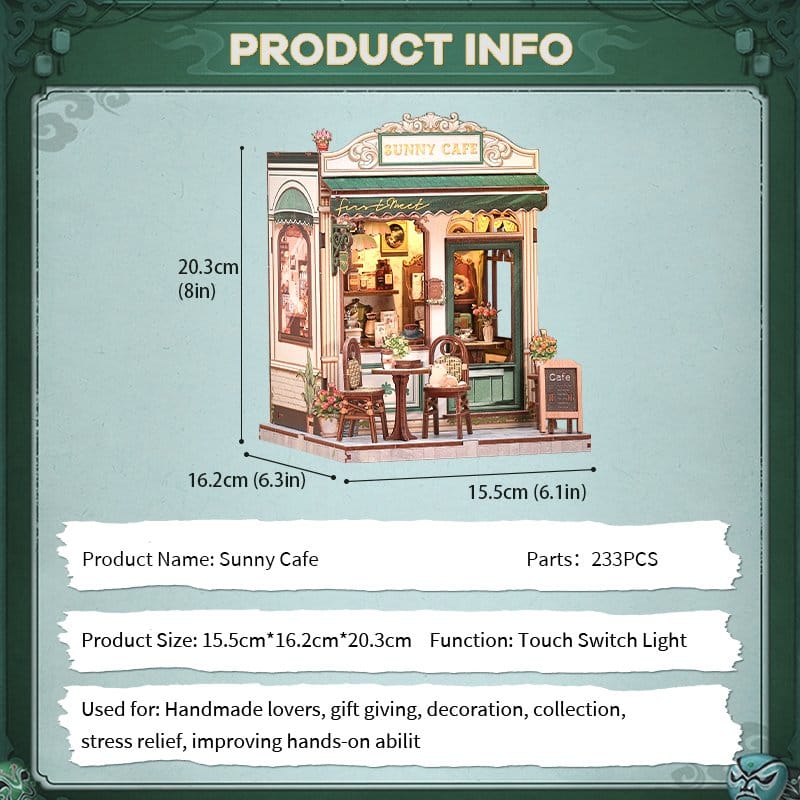 Miniature House Model Kit Sunny Cafe 20 x 16 cm Image 5