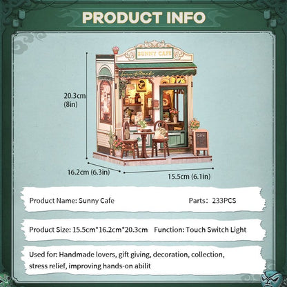 Miniature House Model Kit Sunny Cafe 20 x 16 cm Image 5