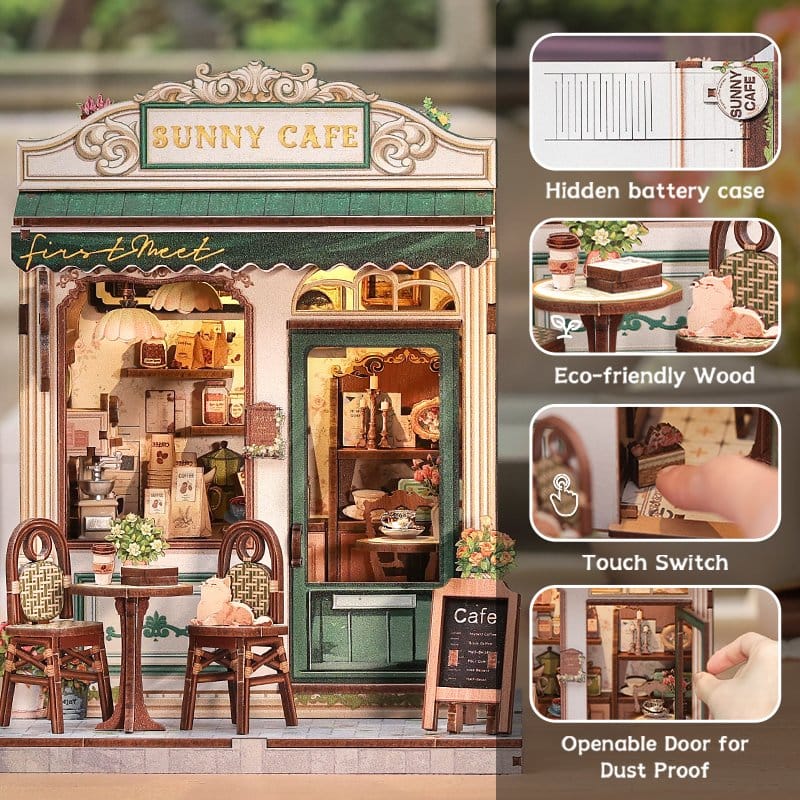 Miniature House Model Kit Sunny Cafe 20 x 16 cm Image 6