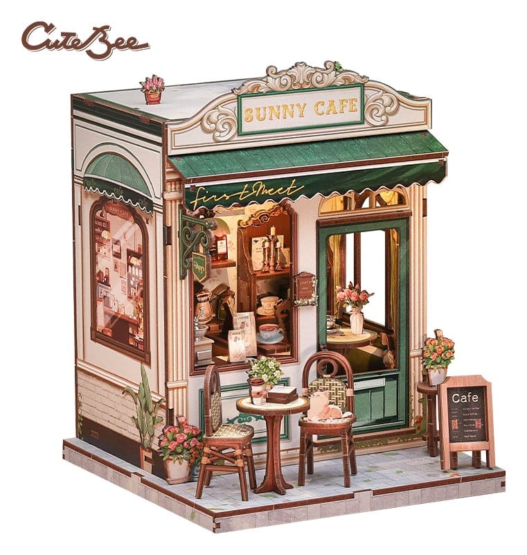 Miniature House Model Kit Sunny Cafe 20 x 16 cm Image 12