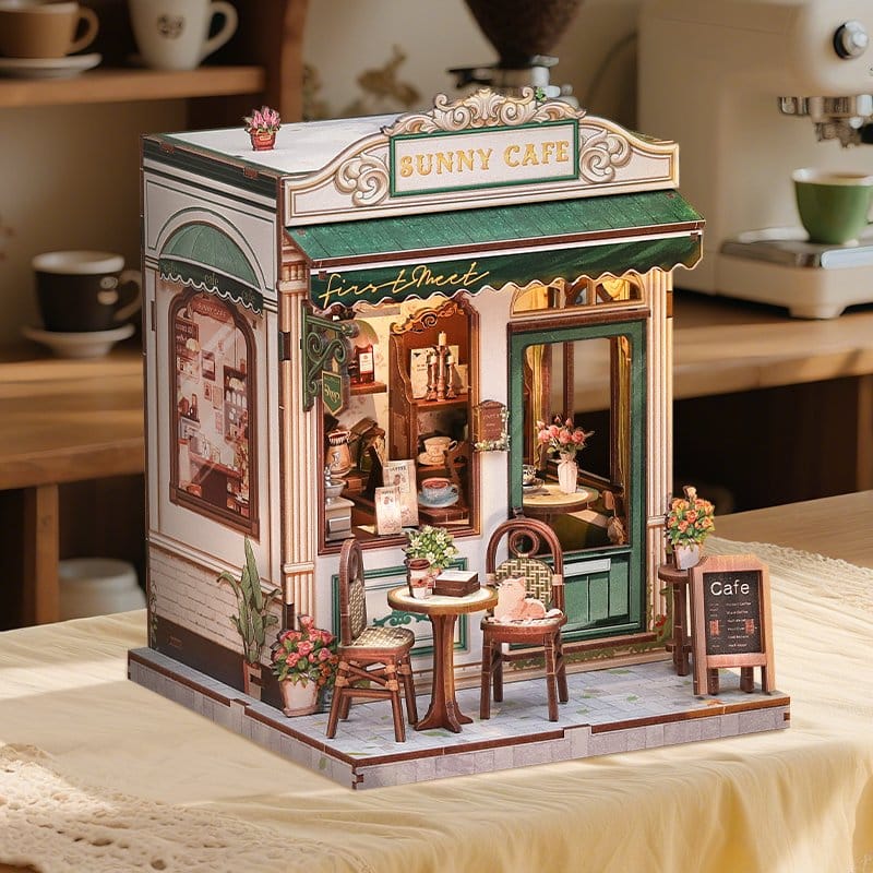 Miniature House Model Kit Sunny Cafe 20 x 16 cm Image 17