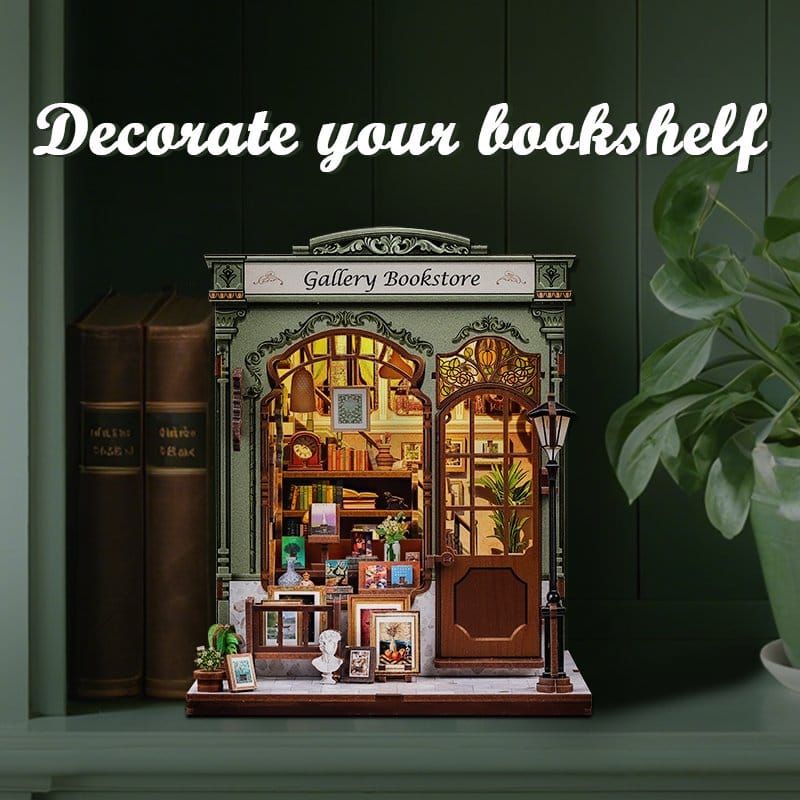 Miniature House Model Kit Gallery Bookstore 20 x 16 cm Image 3