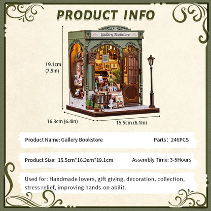 Miniature House Model Kit Gallery Bookstore 20 x 16 cm Image 4