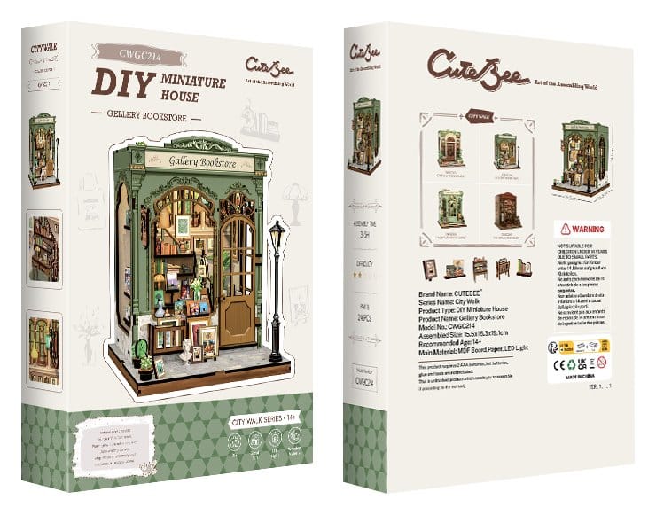 Miniature House Model Kit Gallery Bookstore 20 x 16 cm Image 7