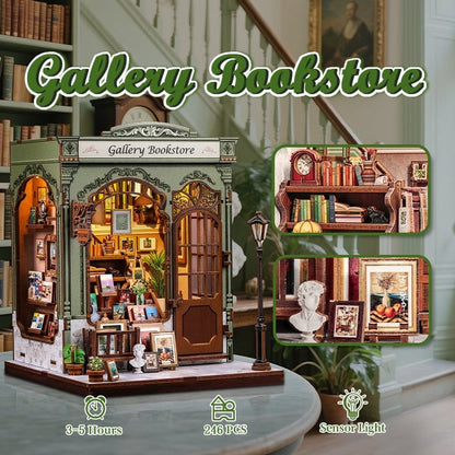 Miniature House Model Kit Gallery Bookstore 20 x 16 cm Image 9