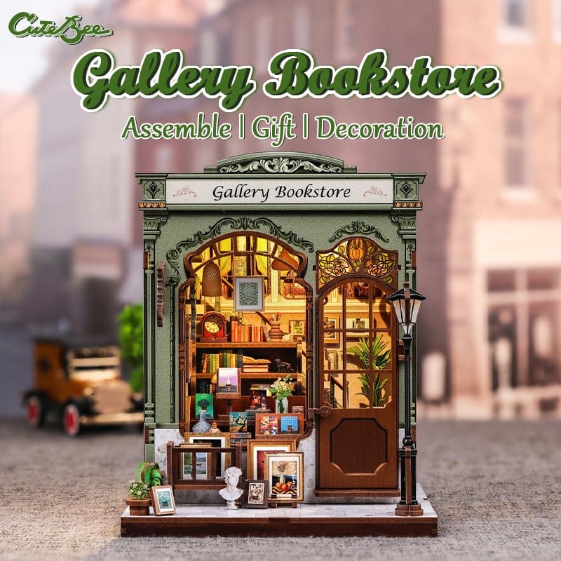 Miniature House Model Kit Gallery Bookstore 20 x 16 cm Image 10