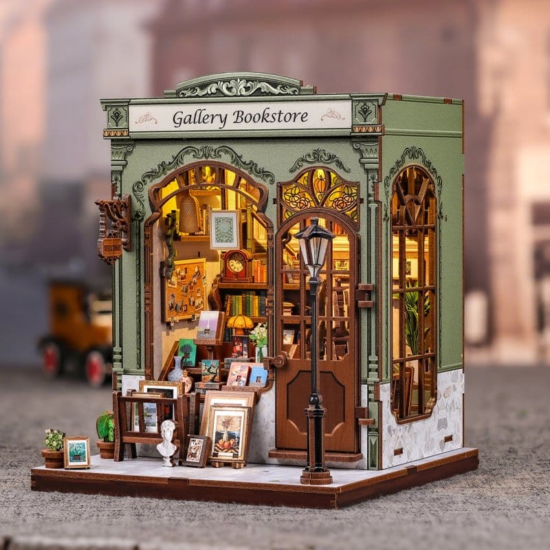 Miniature House Model Kit Gallery Bookstore 20 x 16 cm Image 12