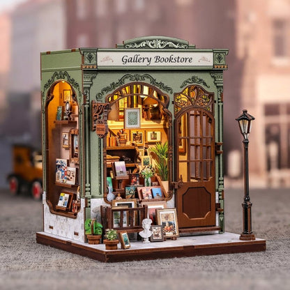 Miniature House Model Kit Gallery Bookstore 20 x 16 cm Image 13