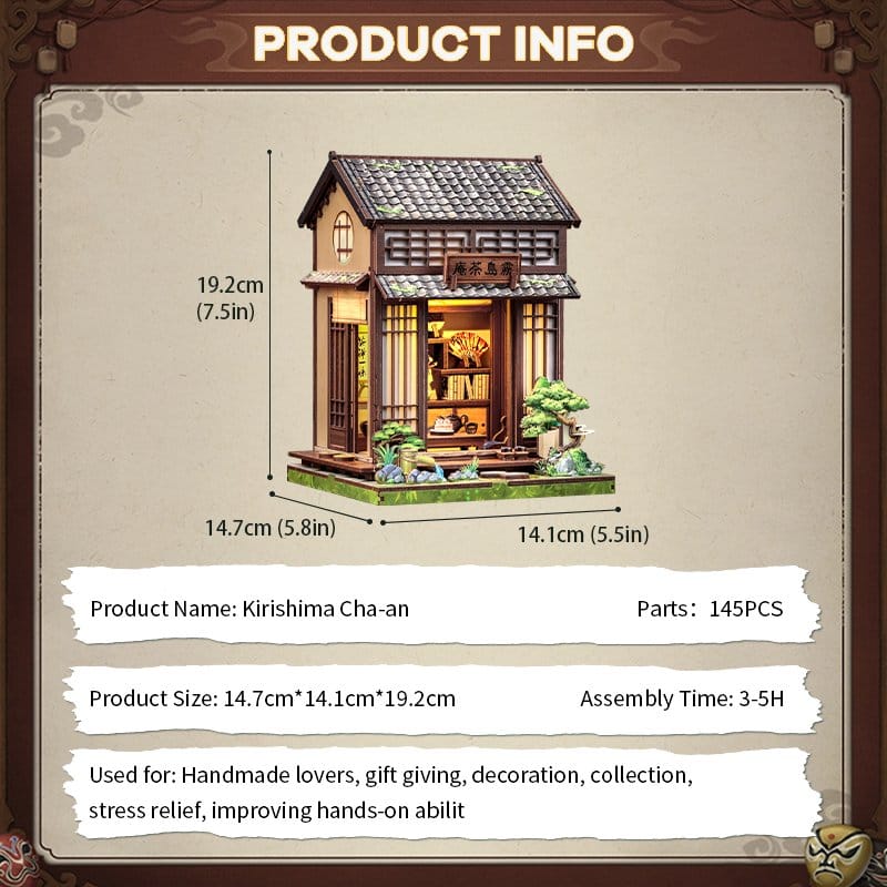 Miniature House Model Kit Kirishima Cha-an 19 x 14 cm Image 5