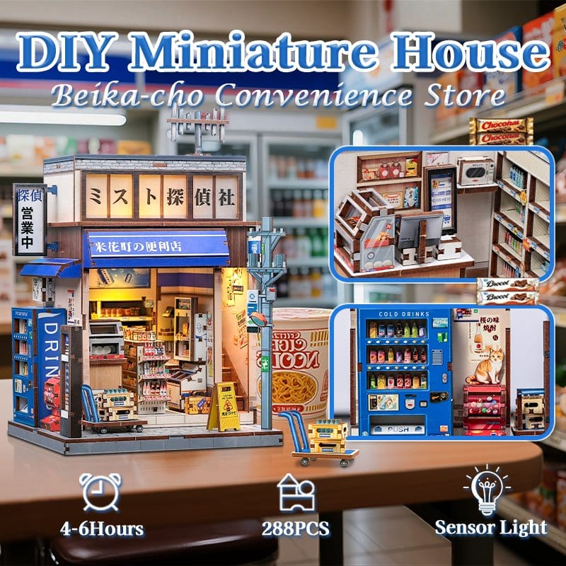 Miniature House Model Kit Beika-cho Convenience Store 22 x 15 cm Image 12