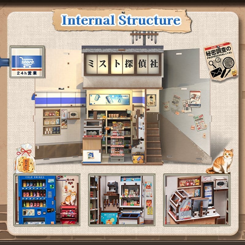 Miniature House Model Kit Beika-cho Convenience Store 22 x 15 cm Image 17