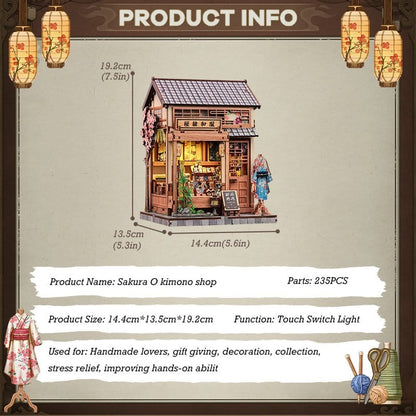 Miniature House Model Kit Sakura O Kimono Shop 19 x 14 cm Image 6
