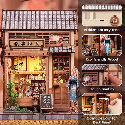 Miniature House Model Kit Sakura O Kimono Shop 19 x 14 cm Image 8