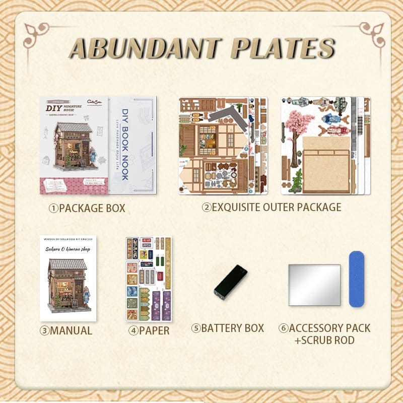 Miniature House Model Kit Sakura O Kimono Shop 19 x 14 cm Image 9