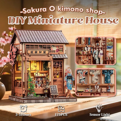 Miniature House Model Kit Sakura O Kimono Shop 19 x 14 cm Image 12
