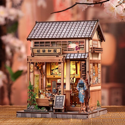 Miniature House Model Kit Sakura O Kimono Shop 19 x 14 cm Image 13