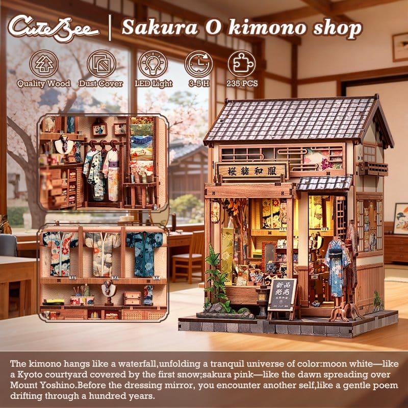 Miniature House Model Kit Sakura O Kimono Shop 19 x 14 cm Image 14