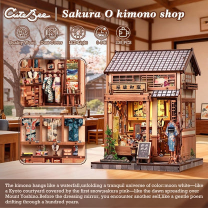 Miniature House Model Kit Sakura O Kimono Shop 19 x 14 cm Image 14