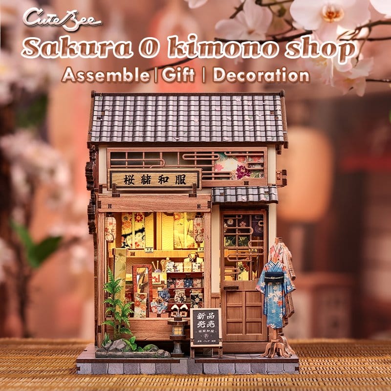 Miniature House Model Kit Sakura O Kimono Shop 19 x 14 cm Image 17