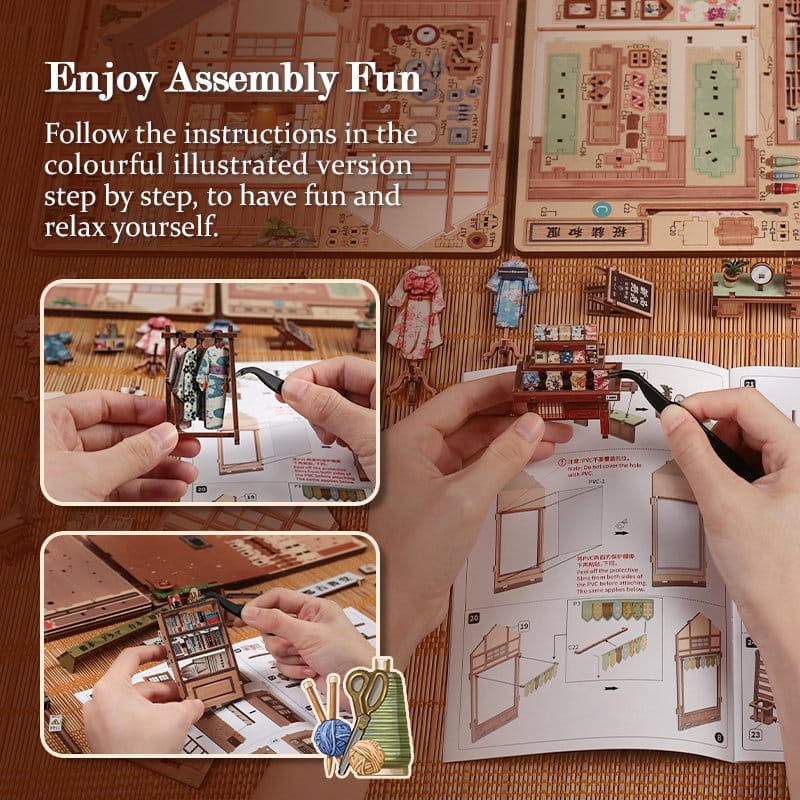 Miniature House Model Kit Sakura O Kimono Shop 19 x 14 cm Image 18