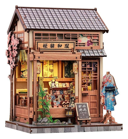 Miniature House Model Kit Sakura O Kimono Shop 19 x 14 cm Image 23