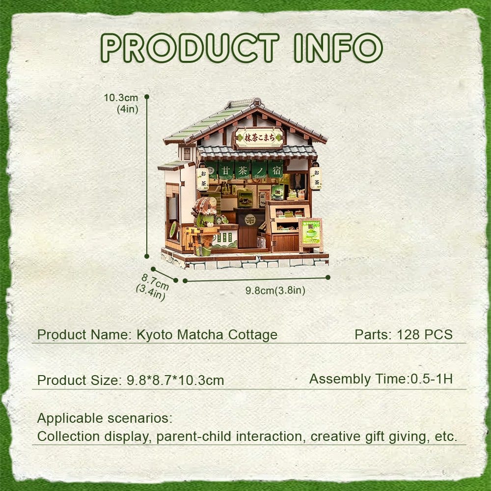 Miniature House Model Kit Kyoto Matcha Cottage 11 x 9 cm Image 3