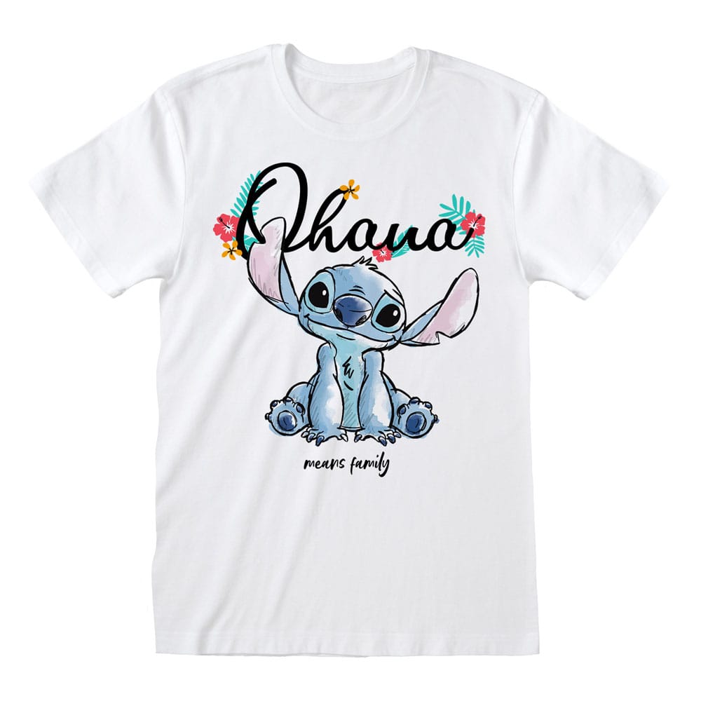 Lilo & Stitch T-Shirt Ohana Means Family White Größe S Image