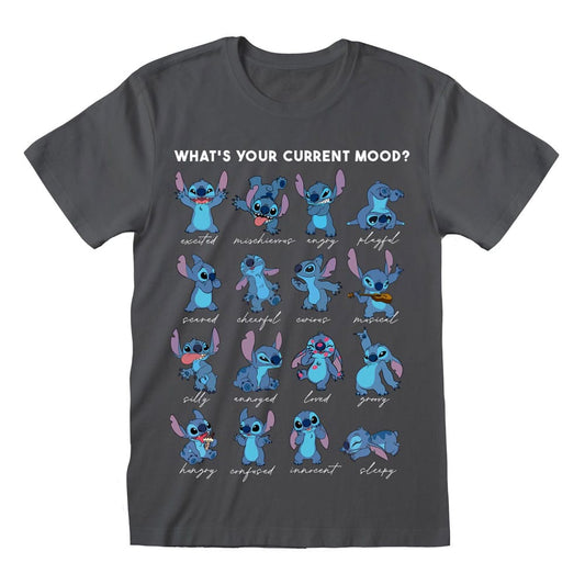 Lilo & Stitch T-Shirt Stitch Emotions Charcoal  Größe XL Image