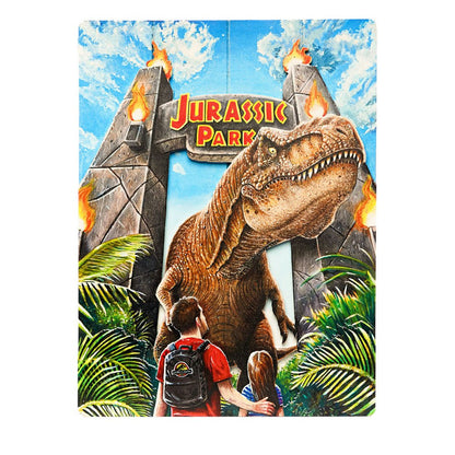 Jurassic Park WoodArts 3D Holzdruck Rex Attack 30 x 40 cm Image 1
