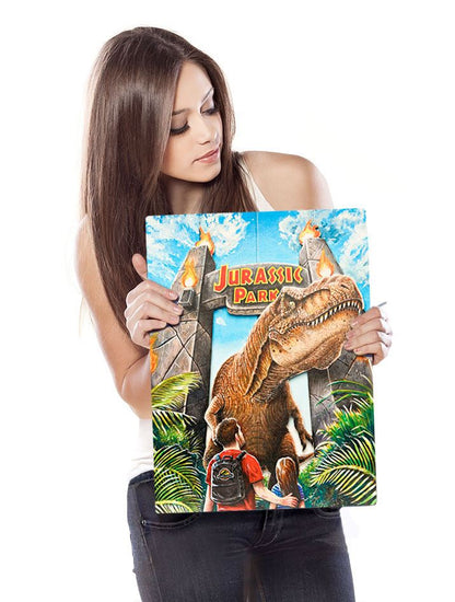 Jurassic Park WoodArts 3D Holzdruck Rex Attack 30 x 40 cm Image 4