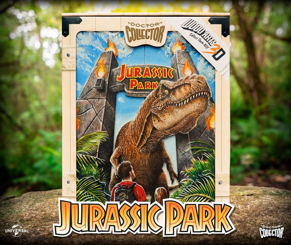 Jurassic Park WoodArts 3D Holzdruck Rex Attack 30 x 40 cm Image 5